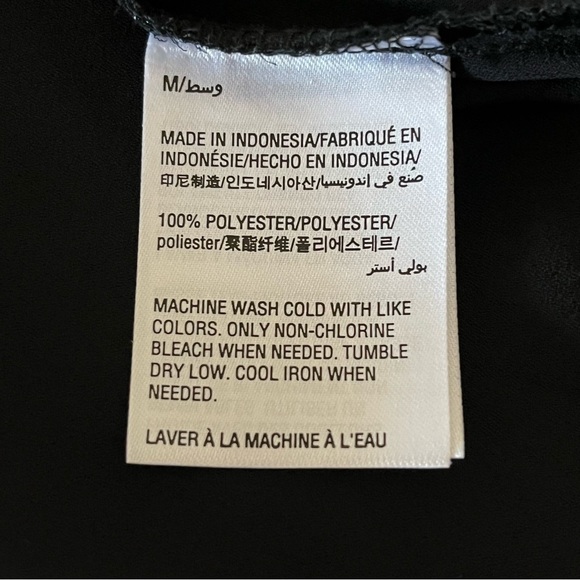 JM Collection Black Collarless Long Sleeve Silver Button Hidden Placket Blouse - Picture 5 of 15